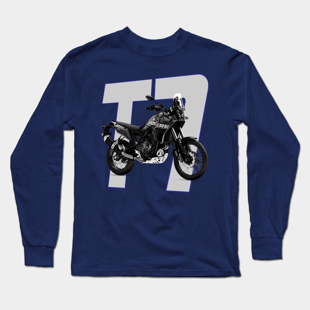 Yamaha Tenere 700 T7 Adventure Motorcycle Long Sleeve T-Shirt by TripleTreeAdv